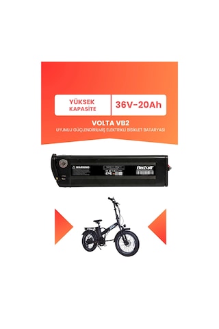 Volta Vb2 Uyumlu 36v 20ah Elektrikli Bisiklet Bataryası Siyah