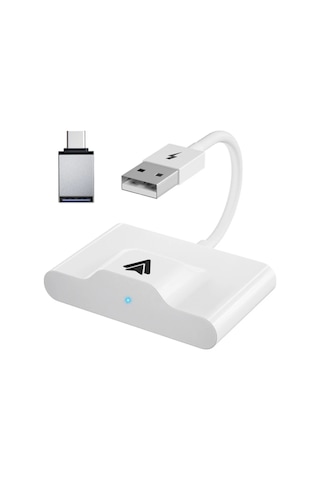 Usb + Type-c Android Kablosuz Carplay Adaptör Çevirici Siyah
