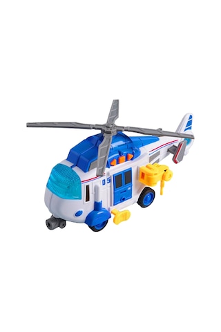 Sesli Ve Işıklı Kurtarma Helikopteri - Pervaneli Eğitici Oyuncak Helikopter 21 Cm