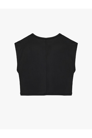 Koton Bisiklet Yaka Modal Karışımlı Kısa Kollu Pijama Üstü Siyah 6slk40051mk Siyah