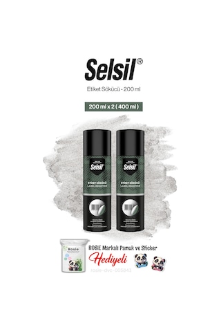 Selsil Etiket Sökücü, 200 Ml 2 Adet Ve Rosie Pamuk