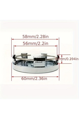 Willowhaven 60mm Plastik Kurukafa Tekerlek Kapakları 4lü Siyah Gümüş Evrensel Dayanıklı