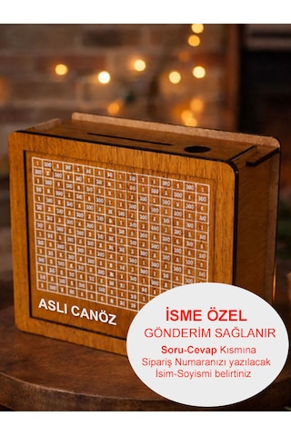 10.000 Tl Hedefli Ahşap Para Sayma Kumbarası