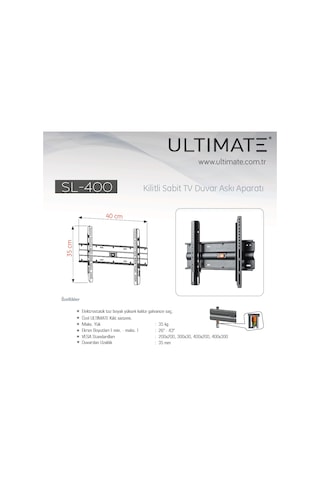 Ultımate Sl 400 26" 43" Kilitli Sabit Tv Askı Aparatı