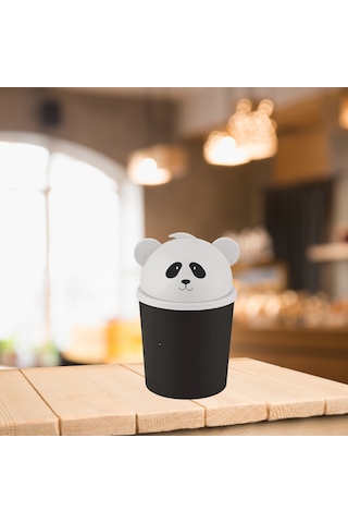Panda Çöp Kovası 2,5 Litre Kapasiteli, Pratik Ve Kompakt Tasarım Siyah - Beyaz