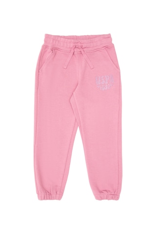 U.S. Polo Assn. Kız Çocuk Pembe Simli Baskı Detaylı Jogger Eşofman Altı 50316849-VR167
