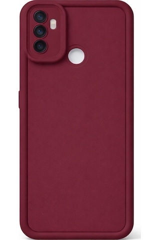 Oppo A53 4g Uyumlu Kamera Çıkıntılı Mat Silikon Telefon Kılıfı Bordo