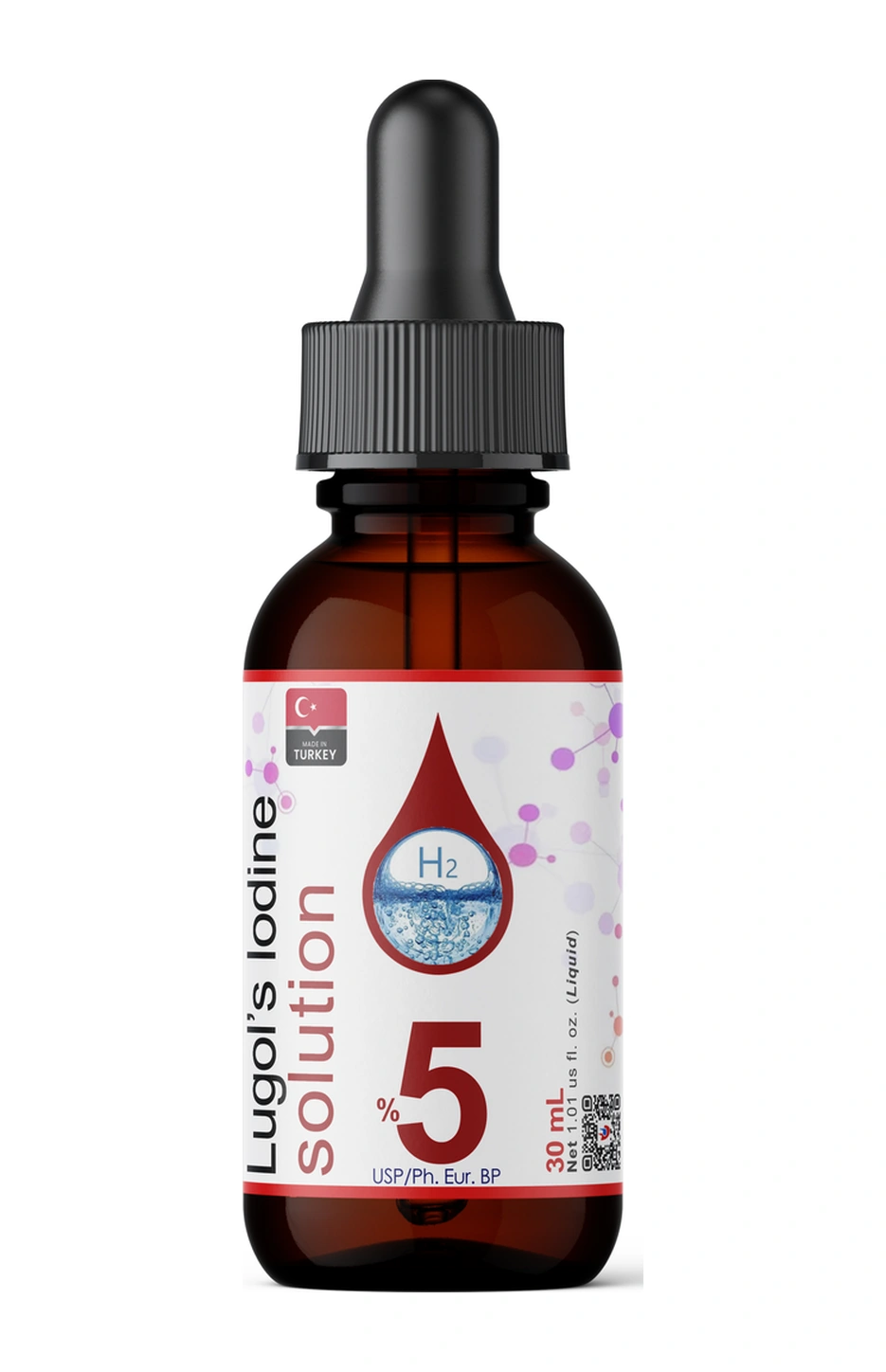 Lugol's %5 İyot Çözeltisi İyot Damla Cam Damlalıklı 30 ML