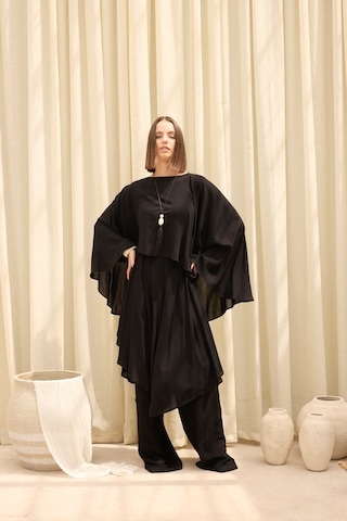 Mai Collection Marina Etek Detaylı Siyah Pantolon Takım