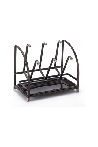 Wezone Demir Çelik Bardak Rafı, Evde/ofiste Kullanıma Uygun, Suyu Süzme Özelliği, 6 Bardak Kapasitesi, Masaüstü Saklama 20 13 19.5cm Diğer