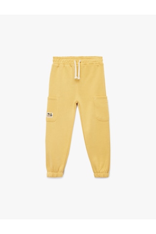 Koton Şardonlu Beli Lastikli Basic Jogger Eşofman Altı Hardal 6wmb40080tk