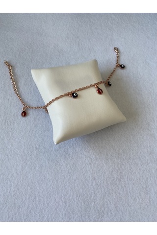 Nazar Boncuklu Halhal Roz Renk Çok Renkli