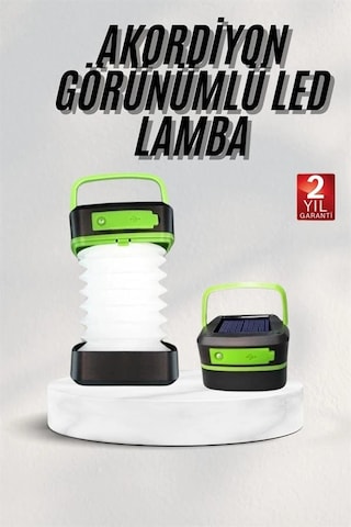 Katlanabilir Kamp Lambası Akordiyon Lamba Şarjlı 3 Kademeli Solar Çok renkli