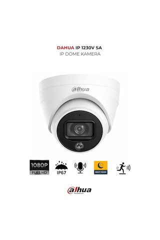Ipc-hdw1230v-sa-0280b 2mp Starlight Dome Kamera Ip67 Dahili Sesli