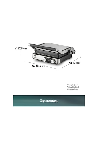 Homend Grilliant 1340H Döküm Plaka Tost ve Izgara Makinesi