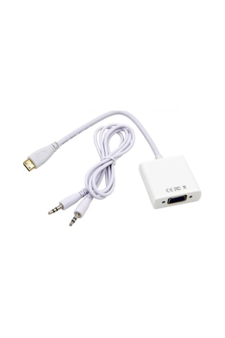 Mini Hdmi To Vga Ses Destekli Çevirici Dönüştürücü Adaptör