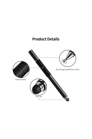 Fastbuy Şeffaf Diskli Metal Dokunmatik Kalem - Hassas & Dayanıklı - Pembe, Çizim & Ofis İçin