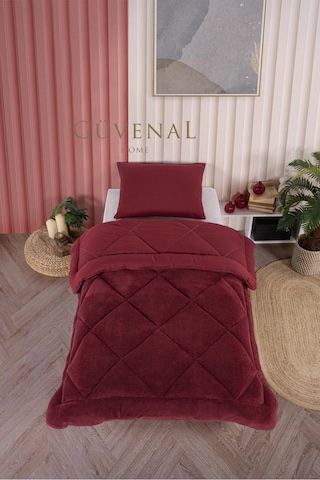 Güvenal Elite Wellsoft Tek Kişilik Çift Taraflı Yastık Kılıflı Lüx Yorgan Seti Yorgan Uyku Seti Çeyiz Bordo