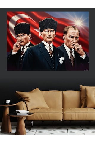 Ahşap Tablo Atatürk Ve Milli Mücadele Liderleri