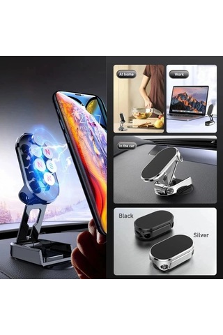 Liangmei Manyetik Araç Telefonu Tutucu Montaj Katlanır Mıknatıs