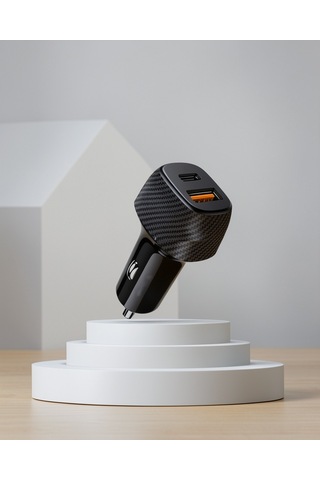 Araç Şarj Cihazı 38w Type-c Usb Çift Çıkışlı Çakmaklık 0