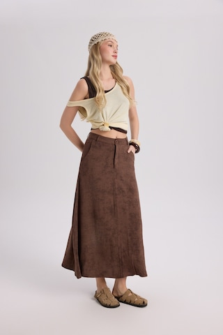 Mai Collection Mai Studios Co. Garias Cepli Uzun Batik Desenli Kahve Etek Kahve
