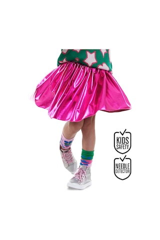 Kız Çocuk Metalik Parlak Koyu Pembe Etek 5-10 Yaş