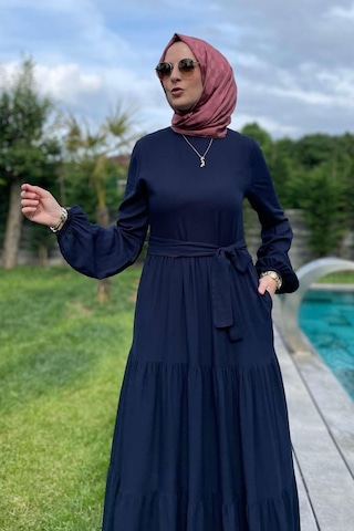 Rabia Şamlı Asil Lacivert Elbise Lacivert
