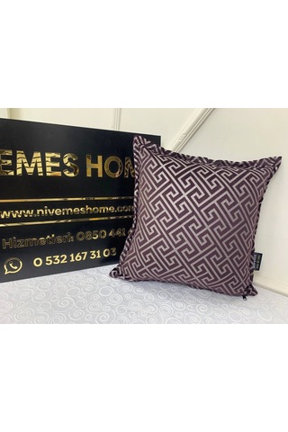 Nivemeshome Monet Zigzag Kırlent Kılıfı Mürdüm 45 X 45 Mürdüm