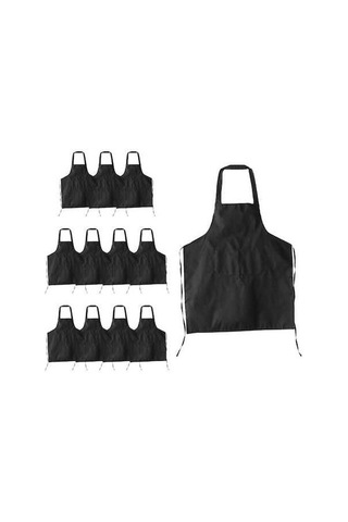 Ulzyvf Unisex Siyah Siyah Paket Önlük Önlük Geniş Cepli 2 12 - Tr Siyah