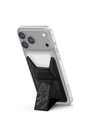 Skinarma Kado Phantom Serisi Standlı Deri Görünümlü Kartlık Siyah Siyah