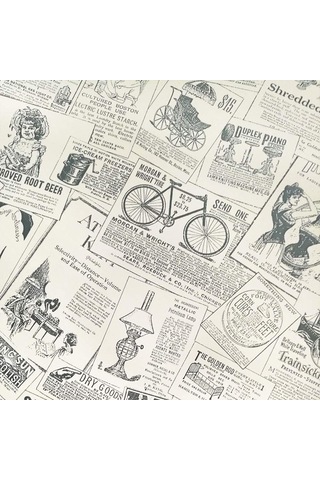 Vintage Vinil Kendinden Yapışkanlı Gazete Kağıdı Duvar Kağıdı, Soy Ve Yapıştır Çok Renkli