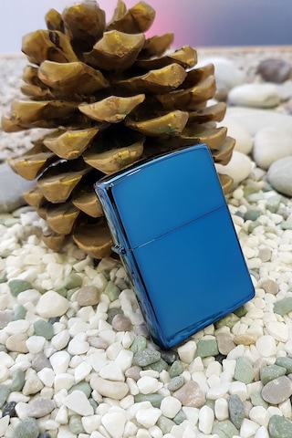 Zippo Çakmak Parlak Sapphire Benzin Taş Hediyelik Set Du10-20446