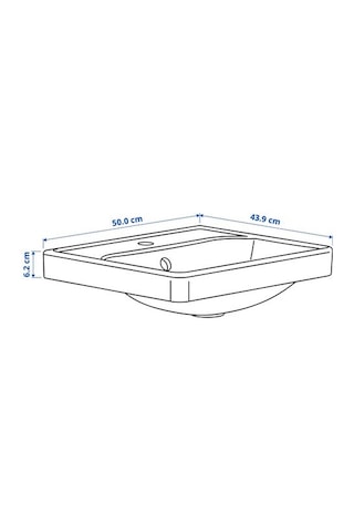 Ikea Orrsjön Yarı Gömme Lavabo, Beyaz, 50x44 Cm