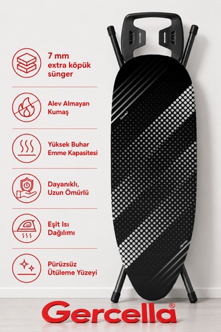 Hediyeli Silverline Gri Ütü Masası Kılıfı Bezi Örtüsü