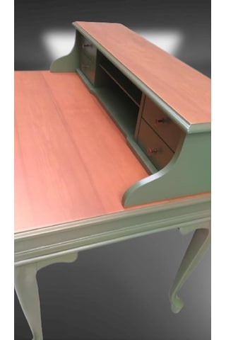St Klasik Model Kayın Aslan Ayak Kütüphane Parlak Ceviz Yeşil Uyum 1448bng90140çalışma Masa Ceviz