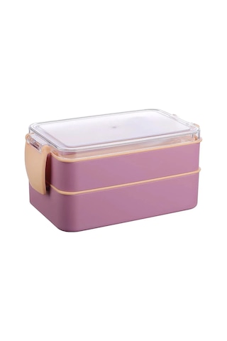 Leon Life 2 Katlı Fely Beslenme Kabı 400+500 Ml Beslenme Kutusu Çantası Pembe