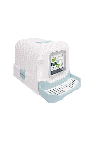 M-pets Eco Rattan Kapalı Kedi Tuvaleti Mavi 69x42x41 Cm 244-53034.01