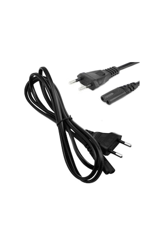 1.5 Metre Teyp Fişi 2x0,75 Mm 2 Pin 220v Adaptör Işıldak Laptop Yazıcı Power Güç Şarj Kablosu