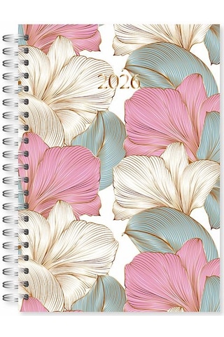 Lizy 2026 Spiralli 17x24 Cm Günlük Ajanda Model-4 Pembe