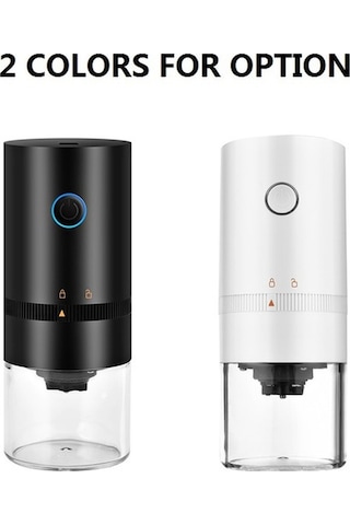 Createtech Taşınabilir Mini Elektrikli Burr Kahve Öğütücü, Ayarlanabilir Öğütme, Çıkarılabilir Hazne, Ev/seyahat/ofis İçin Siyah Siyah