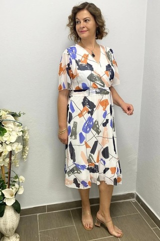 Mia Butik Kadın Beyaz Şifon Elbise Beyaz