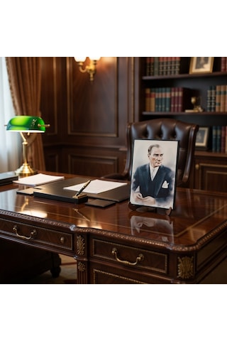 Atatürk Masaüstü Ahşap Tablo - Kabartmalı Baskı Şık Hediyelik 11x16 Cm No 1 3 Parça
