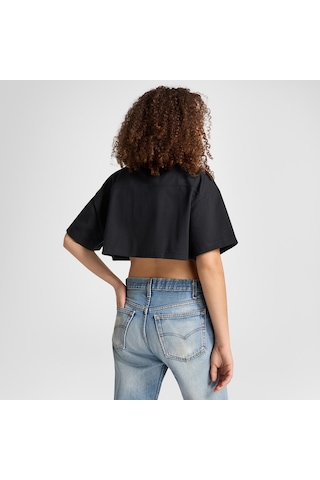 Converse Sporty Cropped Kadın Siyah T-shirt
