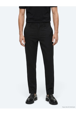 Kip Siyah Dokuma Jogging Fit Casual Pantolon Siyah --