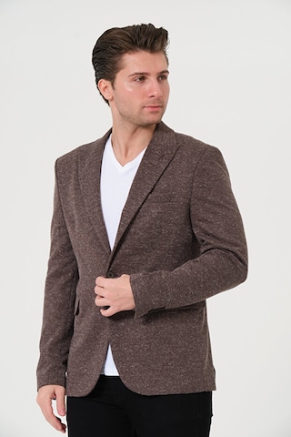 Bonesti Erkek Slim Fit Blazer Ceket Kahverengi Kırçıllı