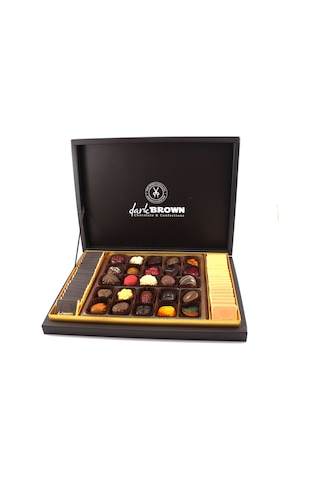 Dark Brown Hediyelik Çikolata 800 Gr Kutuda Karışık Spesiyel ve Madlen Çikolata