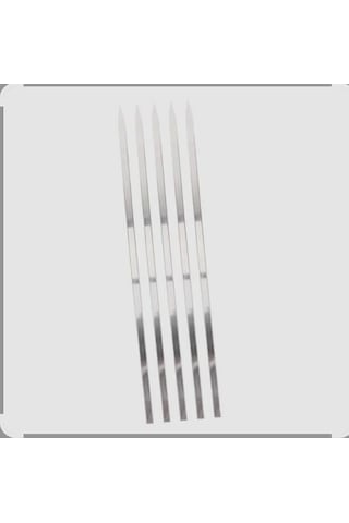Krom İnce Yassı Şiş Kuşbaşı Şişi 6 Adet Uzunluk 45 Cm Eni 0.5cm