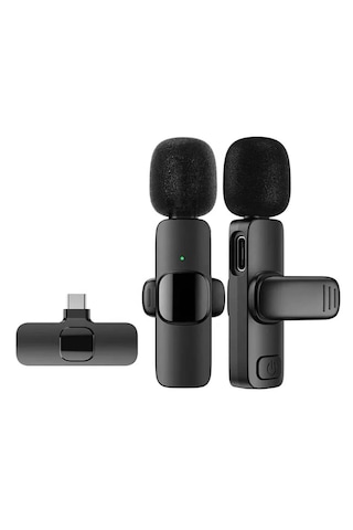 K9 Kablosuz Yaka Mikrofonu Lightning 2'li Mini Mikrofon
