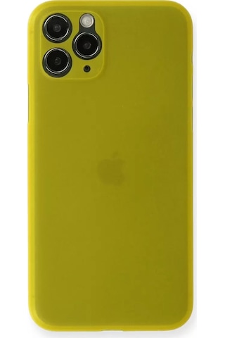 Newface Apple iPhone Uyumlu 11 Pro Max Kılıf Pp Ultra İnce Kapak - Sarı Belirtilmemiş